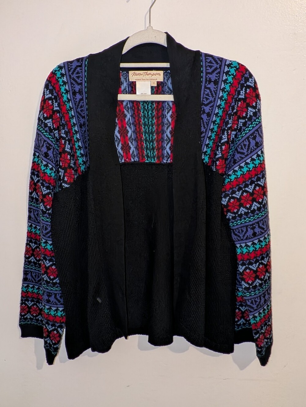 Vintage Norm Thompson Open-Front Cardigan Sweater (Size Medium)
